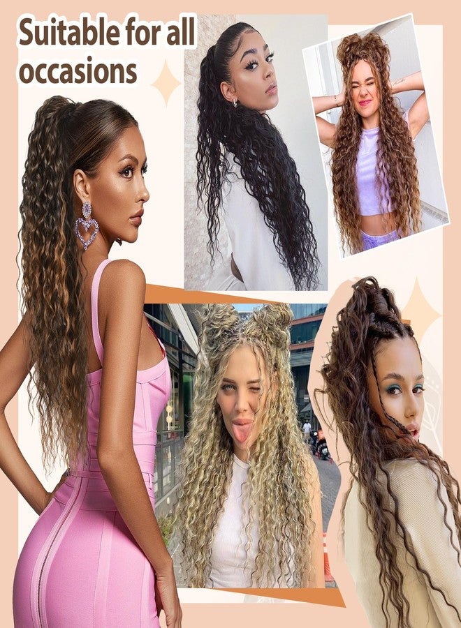 Flufymooz Ponytail Extension, 26 Inch Bohemian Style Drawstring Ponytail Hair Extensions for Women, Long Curly Wavy Pony Tail Natural Synthetic Hairpiece for Women (Grey/Silver/White Mixed) - Image 4
